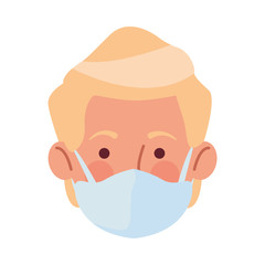 Obraz premium man using face mask head character