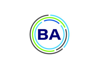 B A Initial Letter Logo design vector template, Graphic Alphabet Symbol for Corporate Business Identity