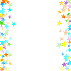 Rainbow Festive Confetti. Carnival Star Falling.