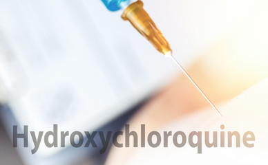 Patient getting Hydroxychloroquine vaccine, Novel corona virus sars cov 2 concept