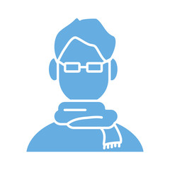 young man with scarf line style icon