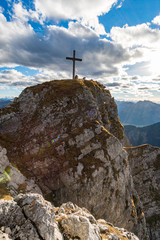 Fototapeta premium Aggenstein at sunset in the Tannheimer Tal