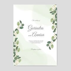 Elegant  wedding invitation card template design Premium Vector