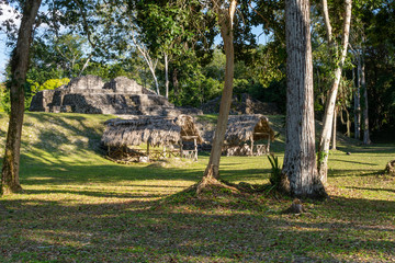 Mayan pyramids in Uxact&uacute;n, Pet&eacute;n, Guatemala