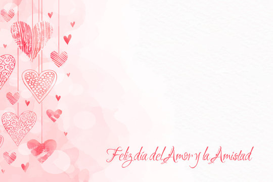 Fondo Feliz Día del Amor y la Amistad 14 Febrero San Valentín ilustración  de Stock | Adobe Stock
