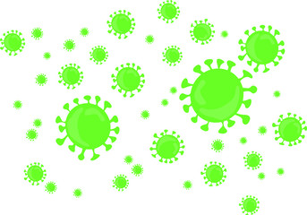Coronavirus Bacteria Cell Covid-19 Icon, 2019-nCoV Novel Coronavirus Bacteria. No Infection and Stop Coronavirus Concepts. Isolated Vector Icon