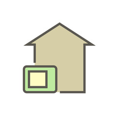 Air conditioner installation tools and parts vector icon design, editable stroke.