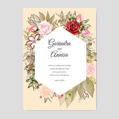 Elegant watercolor  wedding invitation card template design Premium Vector