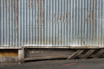 Corrugated rusty steel