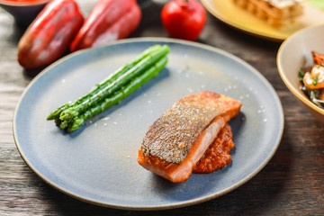 grilled fish with vegetables