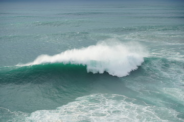 Big wave. View from the Fort of Nazare in Portugal
