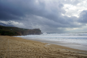 Praia do Norte, Nazare is one of the most famous places for surfing in the world