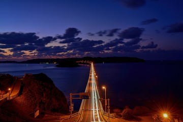 角島大橋と日本海の夜景＠山口