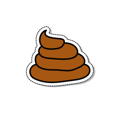 poo doodle icon, vector illustration