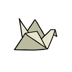 origami doodle icon, vector illustration