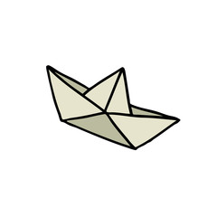 origami doodle icon, vector illustration