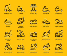 Industrial Vehicles Icons.