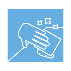 hand wiping line style icon