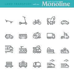 Land Transport Icons set