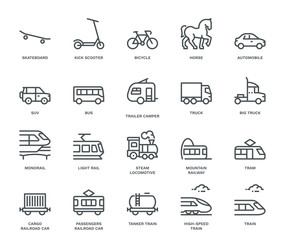 Land Transport Icons set