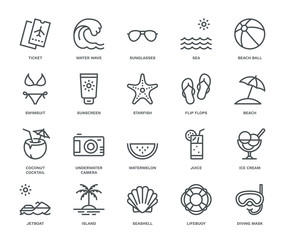 Summer and Holidays Icons set