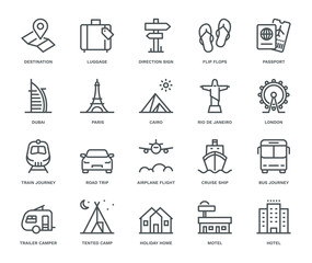 Travel and Holidays Icons.