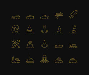 Water Transport Icons.