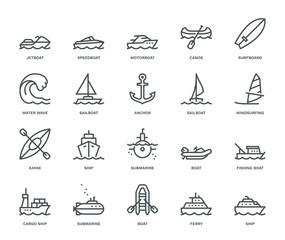Water Transport Icons. - 336284343