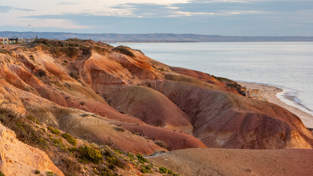 The beautiful rock formations at Seaford beach in South Australia on 16th March 2020