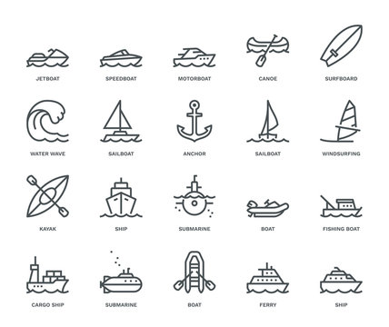 Water Transport Icons.