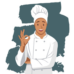 Smiling Chef showing OK sign