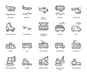 Transportation Icons, side view, part IV. - obrazy, fototapety, plakaty