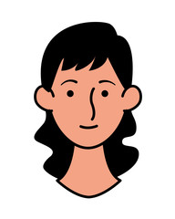 young woman head character icon