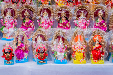 Obraz na płótnie Canvas Idols of Laxmi and Ganesh, India