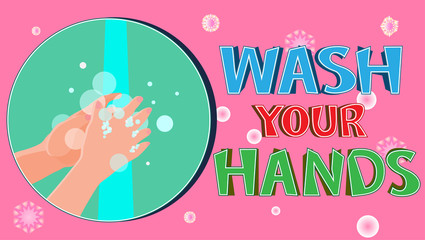 The wash your hand poster campaign. ( vector )
