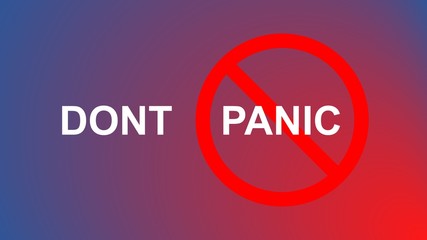 Illustration of don't panic symbol for Covid-19 concept.
