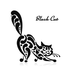 Big graceful cat. Vector illustration