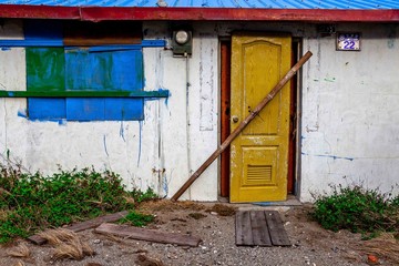 The external facade of a Taiwanese fishing hut