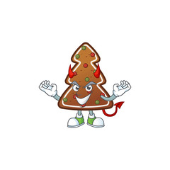 A picture of devil gingerbread tree cartoon character design