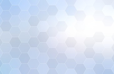 Hexagon blue sky geometric background. Shiny mosaic abstract pattern.