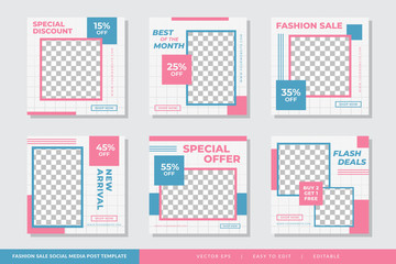 Minimalist Fashion Sale social media post Geometric design template Premium Vector