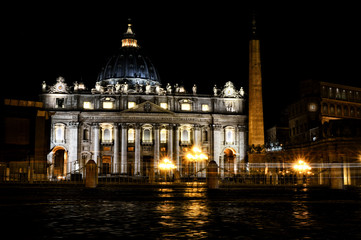 basilica di san marco at night