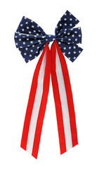 american flag ribbon isolated on white