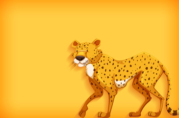 Background template design with plain color and cheetah