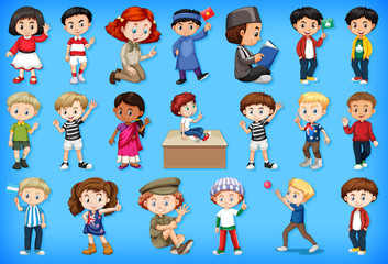 Large set of children doing different activities