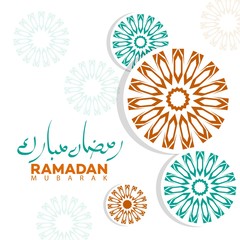 Ramadan Mubarak in Arabic Calligraphy greeting card