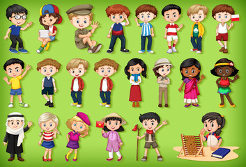 Large set of children doing different activities