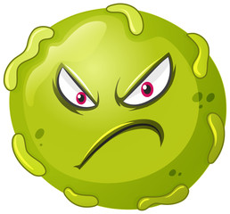 Close up virus cell on white background