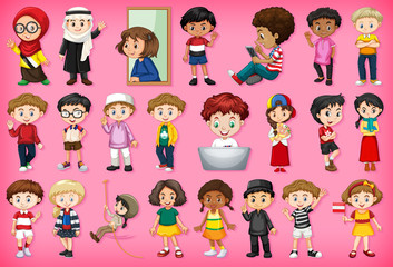 Large set of children doing different activities