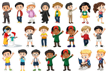 Large set of children doing different activities